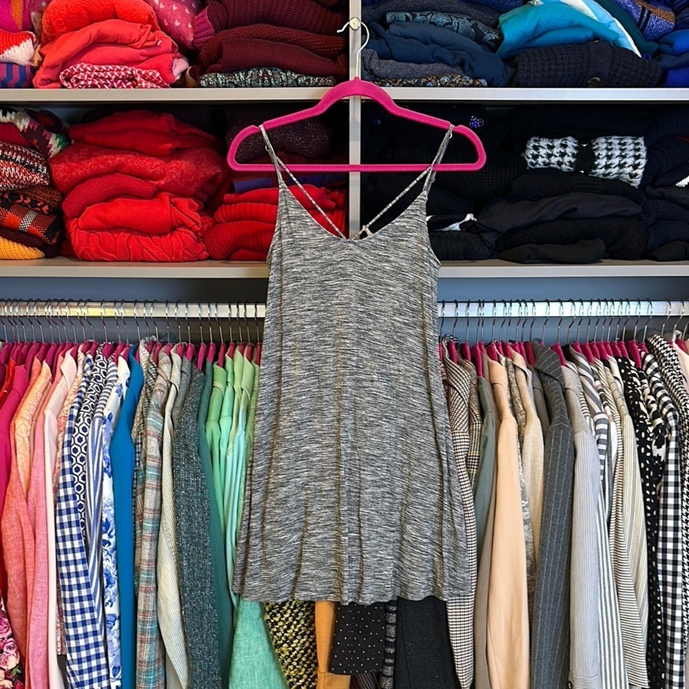 Hollister gray heathered adjustable strap dress size XS